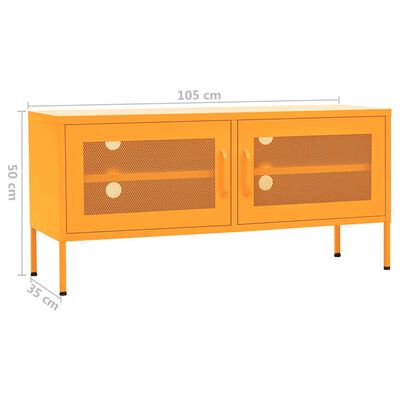 vidaXL TV Cabinet Mustard Yellow 105x35x50 cm Steel