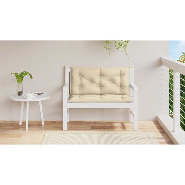 vidaXL Garden Bench Cushion Beige 100x(50+50)x7cm Oxford Fabric