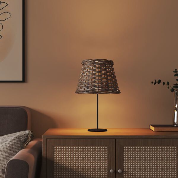 vidaXL Lamp Shade Brown &Oslash;15x12 cm Wicker