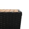 vidaXL 3 Piece Bistro Set with Cushions Black Poly Rattan and Glass