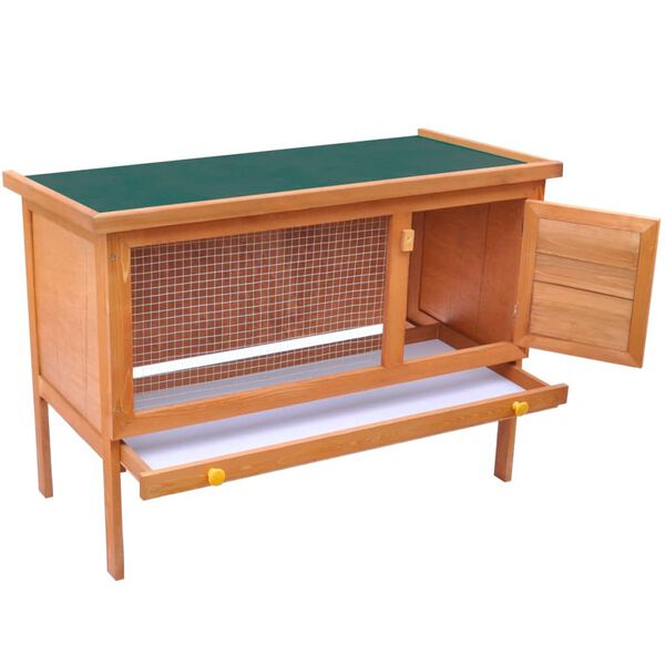 vidaXL Outdoor Rabbit Hutch Small Animal House Pet Cage 1 Layer Wood