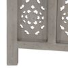 vidaXL Hand carved 4-Panel Room Divider Grey 160x165 cm Solid Mango Wood