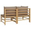 vidaXL 2 Piece Garden Lounge Set with Taupe Cushions Bamboo
