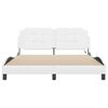 vidaXL Bed Frame with LED without Mattress "Zadar" White 152x203 cm
