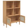 vidaXL Bookcase SENJA Rattan Look Brown 90x35x130 cm Solid Wood Pine