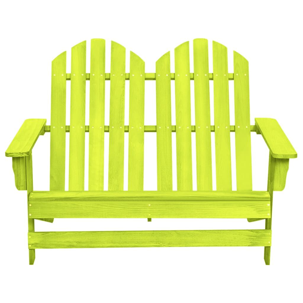 vidaXL 2-Seater Garden Adirondack Chair Solid Fir Wood Green