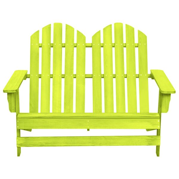 vidaXL 2-Seater Garden Adirondack Chair Solid Fir Wood Green