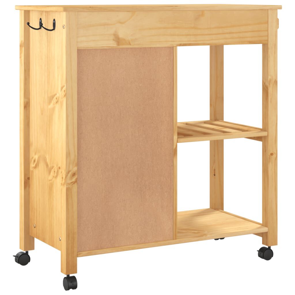 vidaXL Kitchen Trolley MONZA 84x40x90 cm Solid Wood Pine