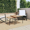 vidaXL Garden Nest of Coffee Tables 2 pcs Brown and Black Steel