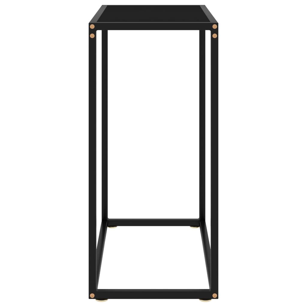 vidaXL Console Table Black 60x35x75 cm Tempered Glass
