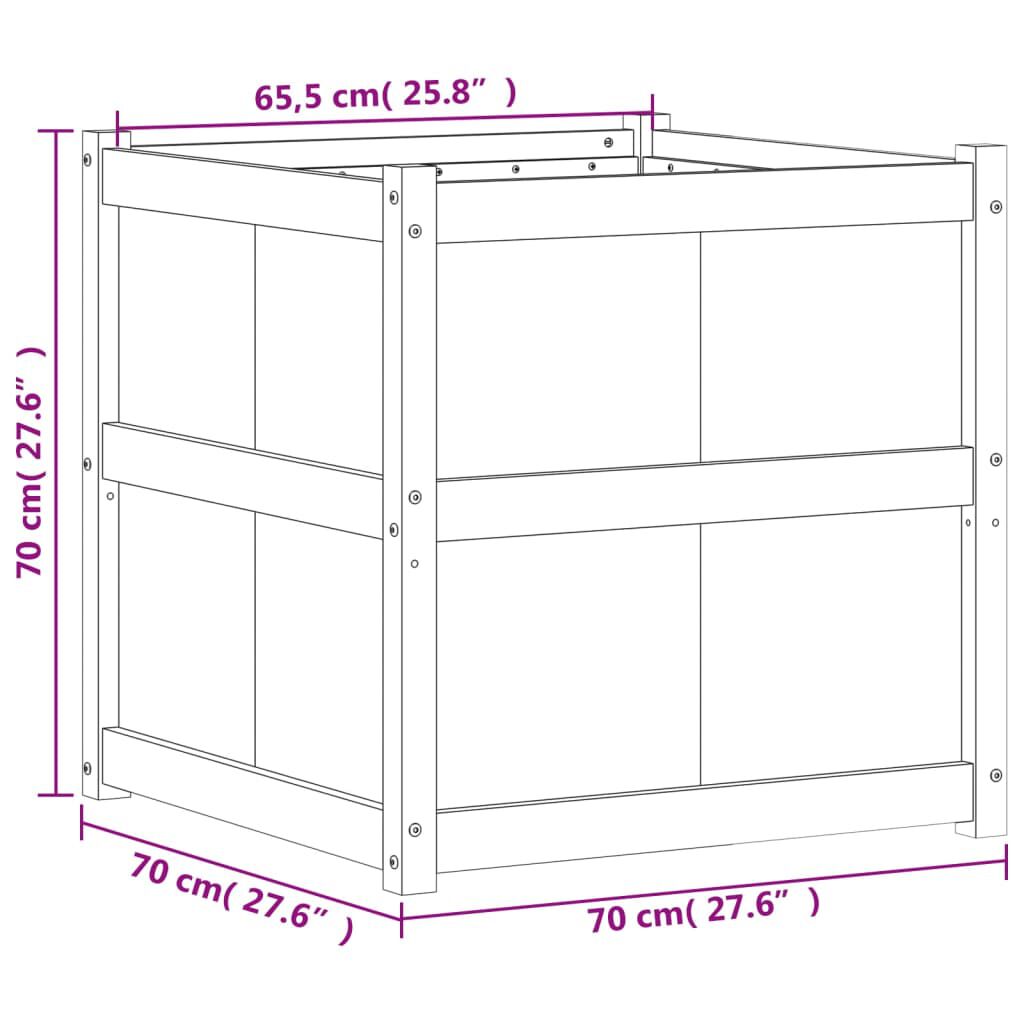 vidaXL Garden Planter 70x70x70 cm Impregnated Wood Pine