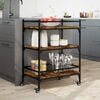 vidaXL Kitchen Trolley Smoked Oak 65x40x86.5 cm Engineered Wood
