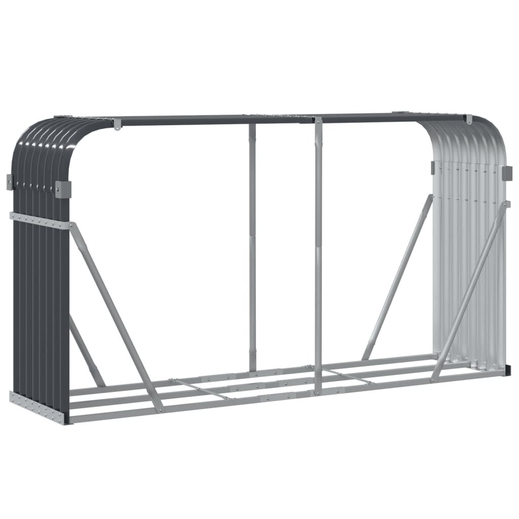 vidaXL Log Holder Anthracite 180x45x100 cm Galvanised Steel