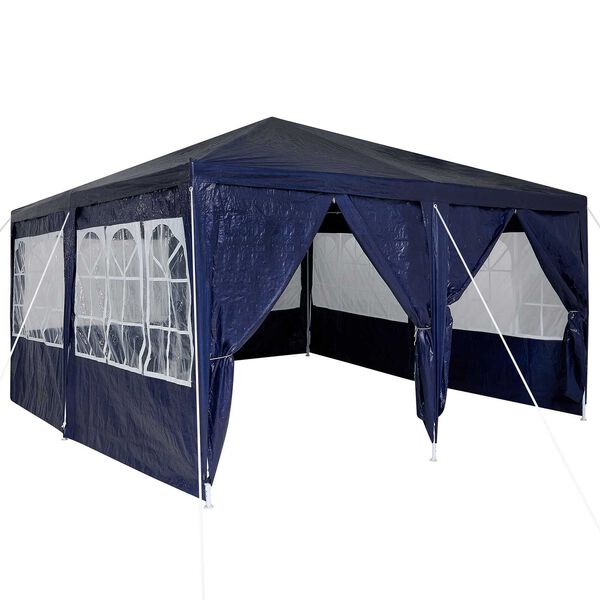 vidaXL Party Tent with 8 Sidewalls Blue 4x4 m PE