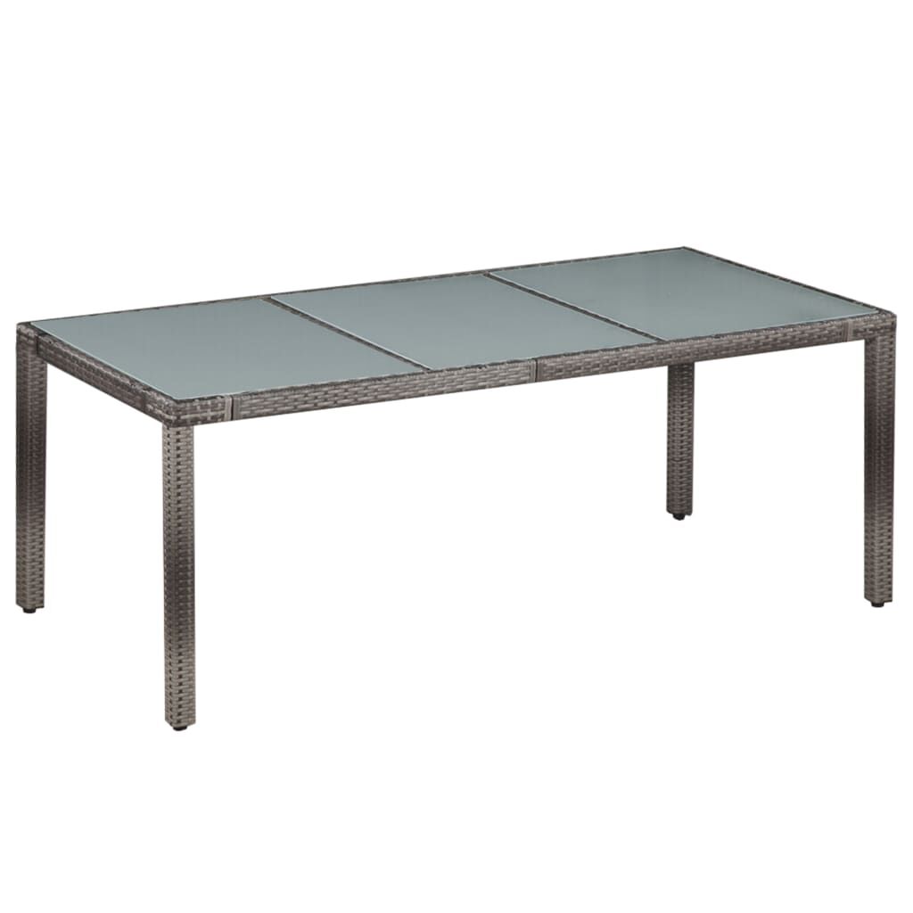 vidaXL 9 Piece Outdoor Dining Set with Cushions Poly Rattan Grey