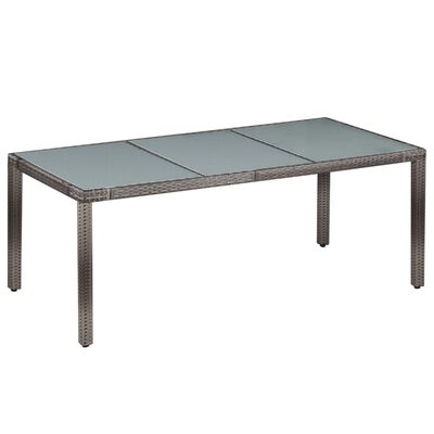 vidaXL 9 Piece Outdoor Dining Set with Cushions Poly Rattan Grey
