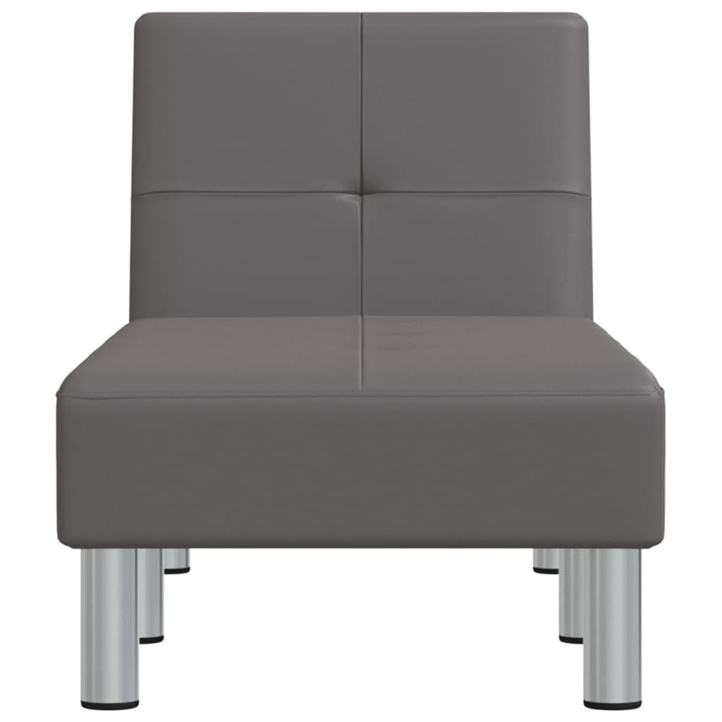 vidaXL Chaise Longue Grey Faux Leather