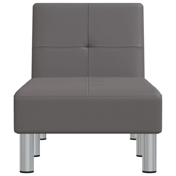 vidaXL Chaise Longue Grey Faux Leather