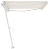 vidaXL Freestanding Manual Retractable Awning 400x300 cm Cream