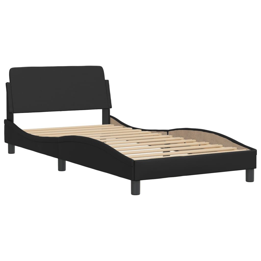 vidaXL Bed Frame without Mattress Black 100x203 cm Faux Leather