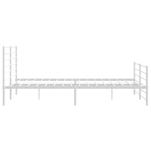 vidaXL Metal Bed Frame without Mattress with Footboard White 183x213cm