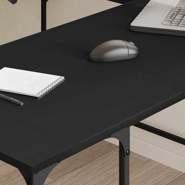vidaXL Desk Black 139x139x75 cm Engineered Wood