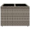 vidaXL Garden Table with Glass Top Grey 55x55x37 cm Poly Rattan