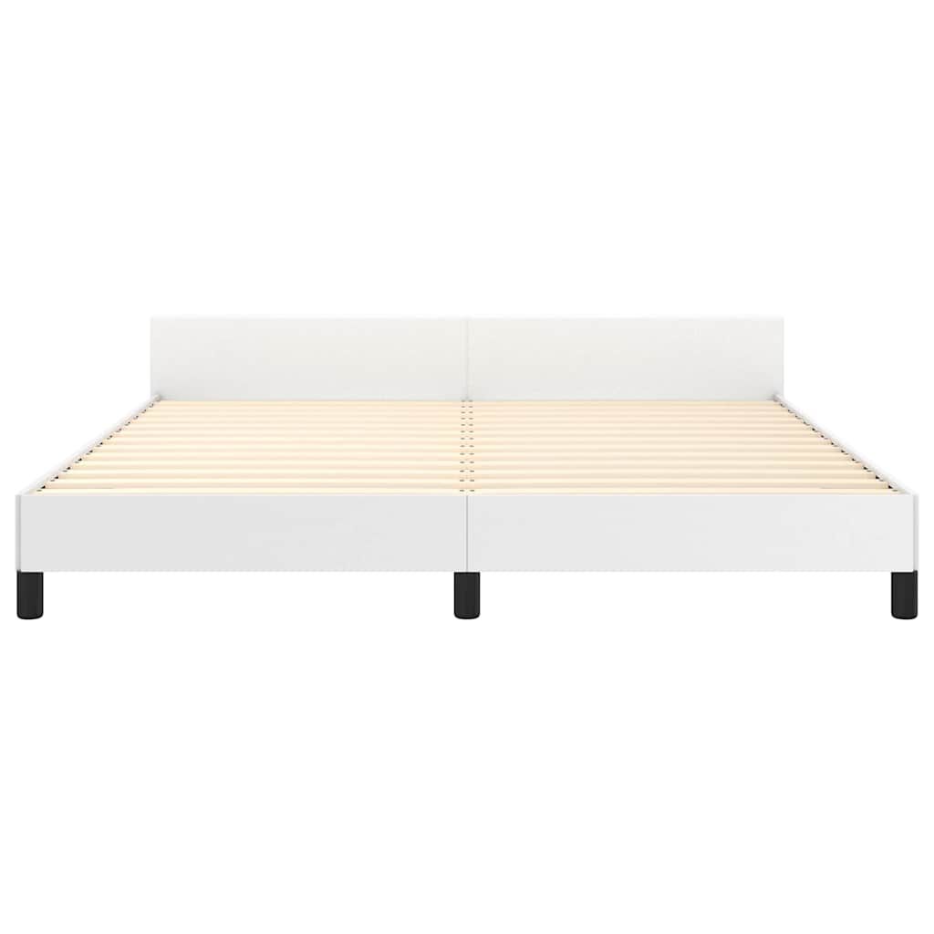 vidaXL Bed Frame without Mattress White Queen Faux Leather