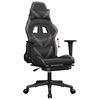 vidaXL Gaming Chair with Footrest Black and Grey Faux Leather