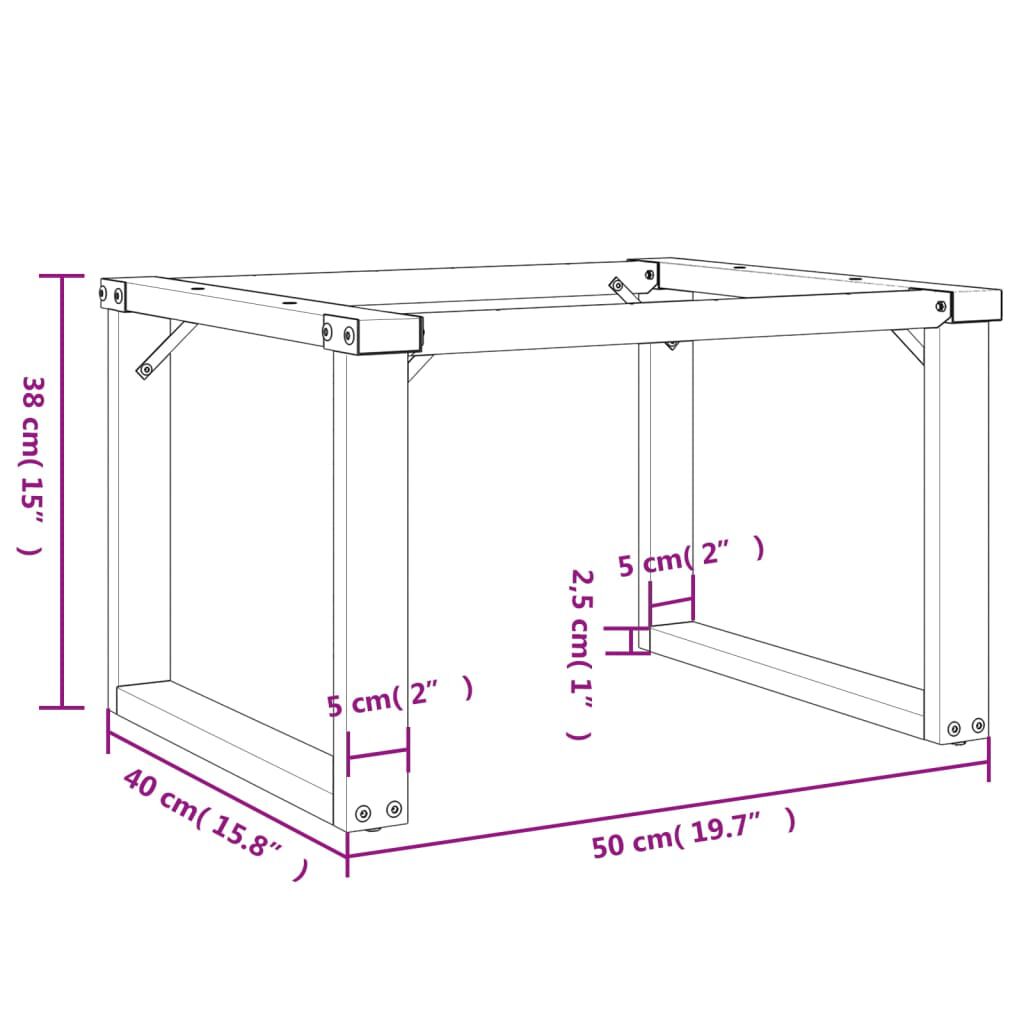 vidaXL Coffee Table Legs O-Frame 50x40x38 cm Steel