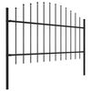 vidaXL Garden Fence with Spear Top Steel 1603.5x125 cm Black