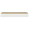 vidaXL Floating Wall Shelves 2 pcs Oak and White 40x23x3.8 cm MDF