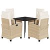 vidaXL 5 Piece Garden Dining Set with Cushions Beige Poly Rattan
