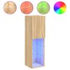 vidaXL TV Cabinet with LED Lights Sonoma Oak 30.5x30x102 cm