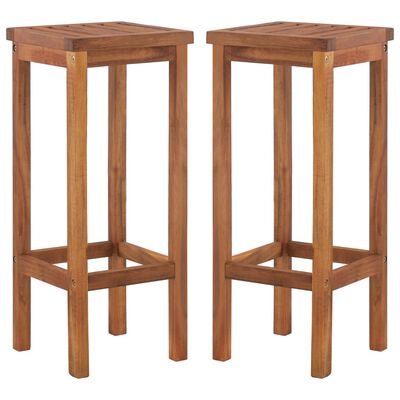 vidaXL Bar Chairs 2 pcs Solid Acacia Wood