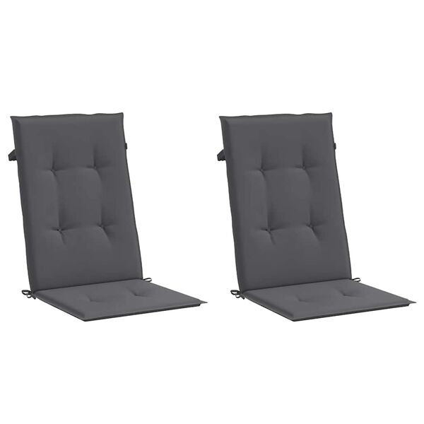 vidaXL Garden Highback Chair Cushions 2 pcs Anthracite 120x50x2 cm Fabric