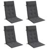 vidaXL Highback Chair Cushions 4 pcs Anthracite Oxford Fabric