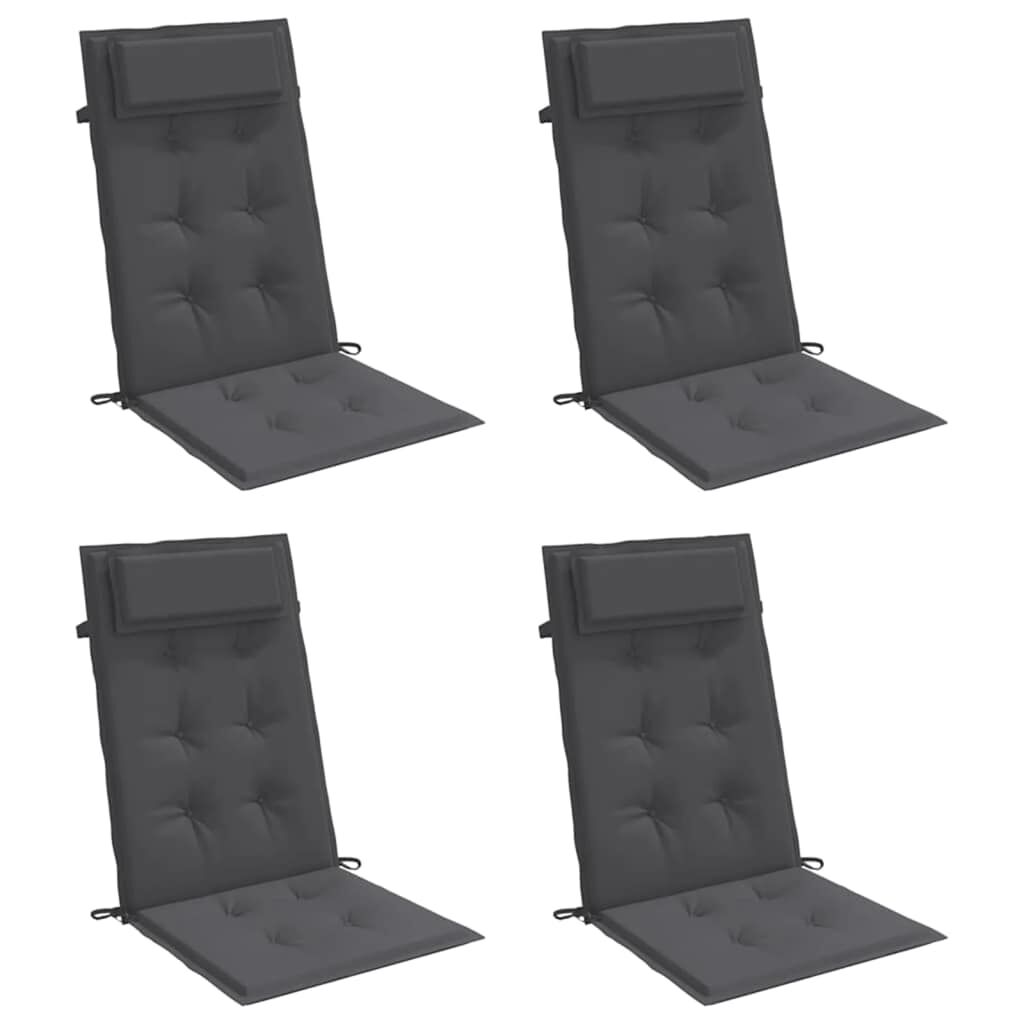 vidaXL Highback Chair Cushions 4 pcs Anthracite Oxford Fabric
