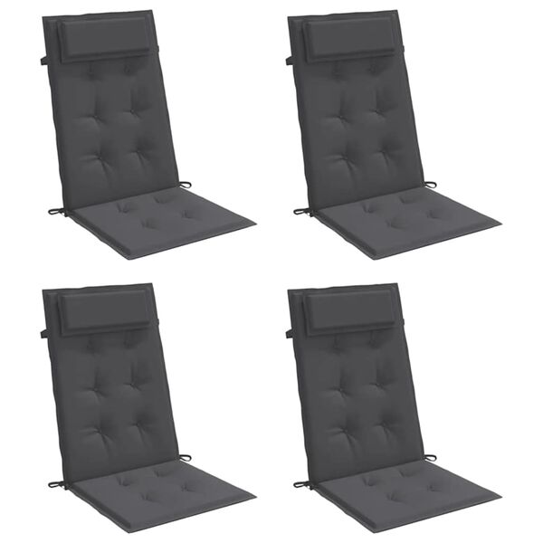 vidaXL Highback Chair Cushions 4 pcs Anthracite Oxford Fabric