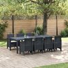 vidaXL Garden Dining Set 9 pcs Anthracite Polt rattan