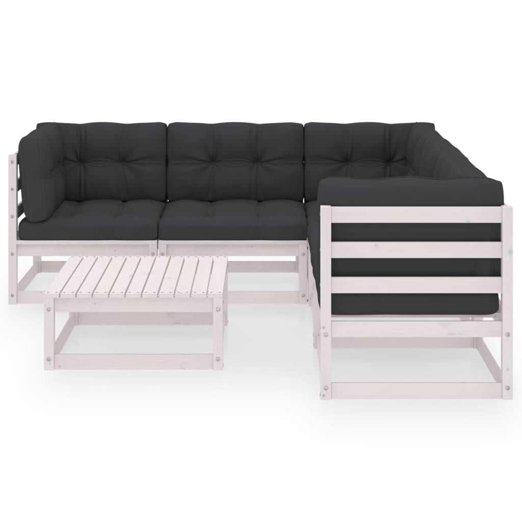 vidaXL 6 Piece Garden Lounge Set with Cushions Solid Pinewood