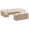 vidaXL 13 Piece Garden Sofa Set with Cushions Beige Poly Rattan