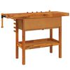 vidaXL Workbench with Drawers and Vices 124x52x83 cm Solid Wood Acacia