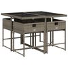 vidaXL 9 Piece Garden Dining Set with Cushions Grey Poly Rattan