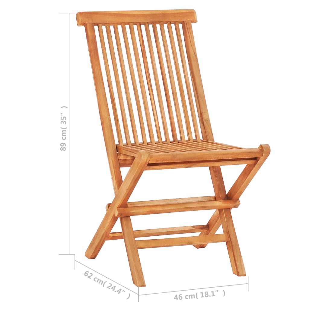 vidaXL 3 Piece Bistro Set with Grey Cushions Solid Teak Wood