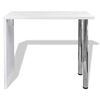 vidaXL Bar Table MDF with 2 Steel Legs High Gloss White