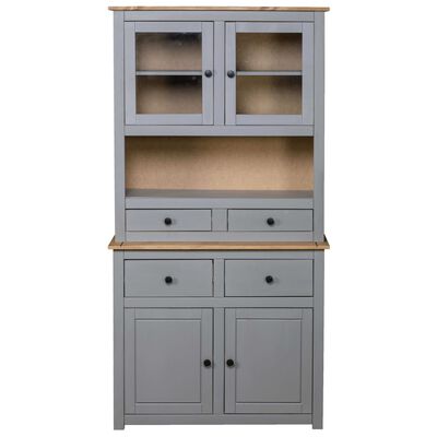 vidaXL Highboard Grey 93x40.5x180 cm Solid Pine Panama Range