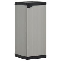 vidaXL Garden Storage Cabinet with 1 Shelf Grey and Black 35x40x85 cm