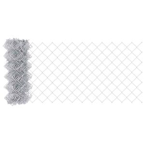 vidaXL Chain Link Fence Silver 25 x 0.6 m Galvanised Steel