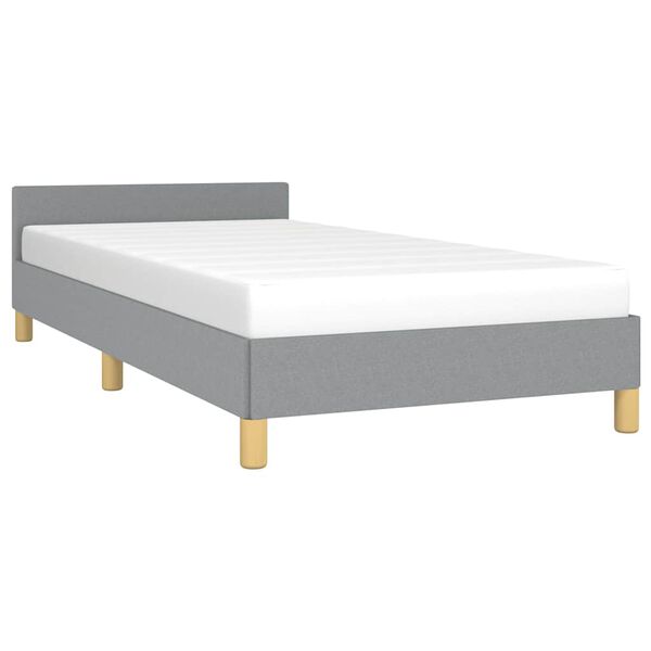 vidaXL Bed Frame without Mattress Light Grey Twin XL Fabric